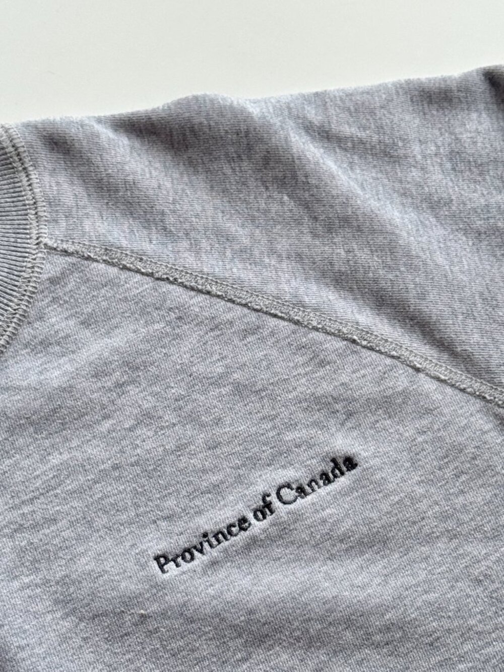 PROVINCE OF CANADA Heather Grey 100% Cotton Terry Crew Neck Sweatshirt, Size M - Picture 6 of 14